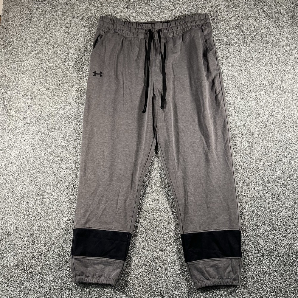 Under Armour Fleece Jogger Sweatpants Gray Black Loose Athletic Men’s XL